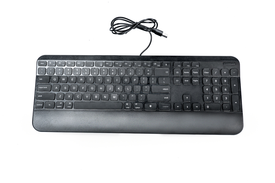 Three key area ergonomic wired keyboard