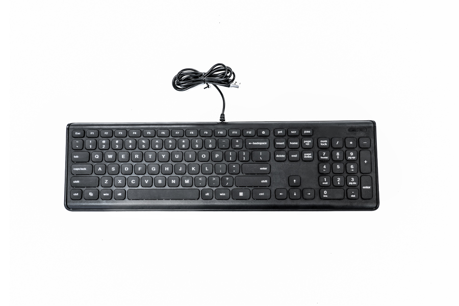 Three key area ergonomic wired keyboard