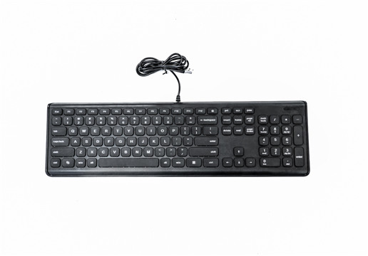 Three key area ergonomic wired keyboard